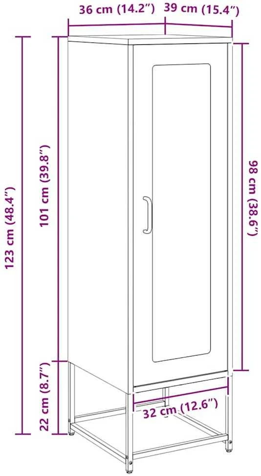 Highboard Antracito 36x39x123 cm šaltai valcuotas plienas