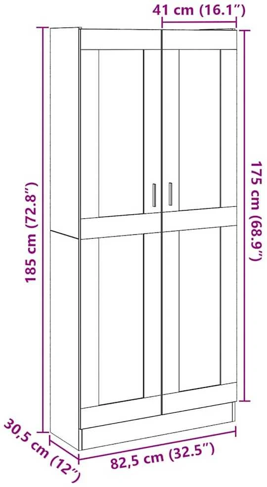 Highboard Artisan ąžuolas 82,5x30,5x185 cm inžinerinė mediena