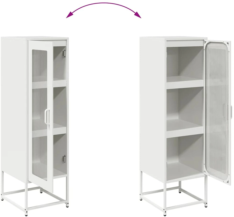 Highboard Baltas 36x39x123 cm Šaltai valcuotas plienas