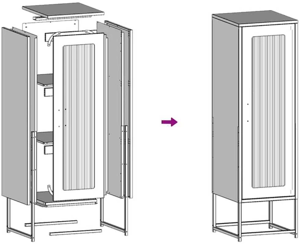 Highboard Baltas 36x39x123 cm Šaltai valcuotas plienas