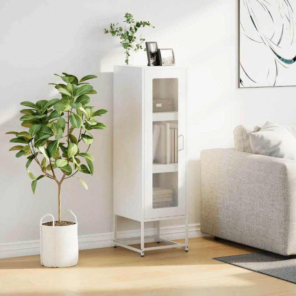 Highboard Baltas 36x39x123 cm Šaltai valcuotas plienas