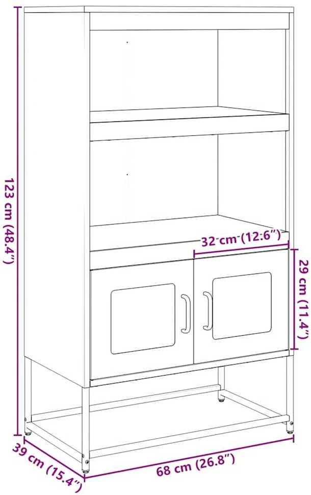 Highboard Baltas 68x39x123 cm Plienas