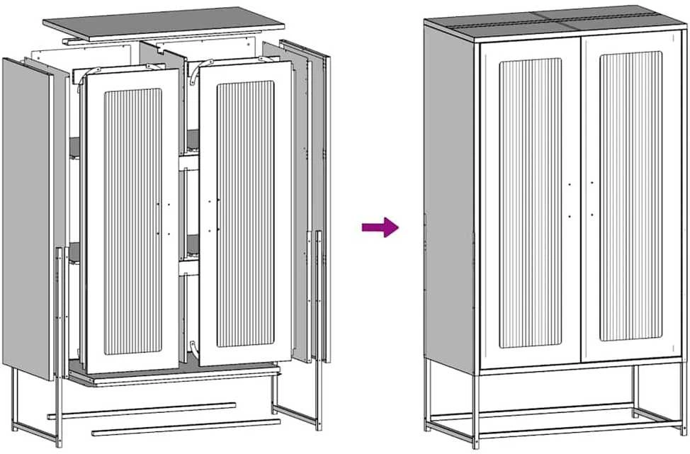 Highboard Baltas 68x39x123 cm Plienas