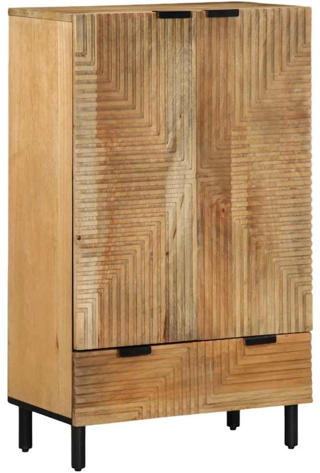 Highboard Brown 60x33x100 cm Masyvo medžio mango