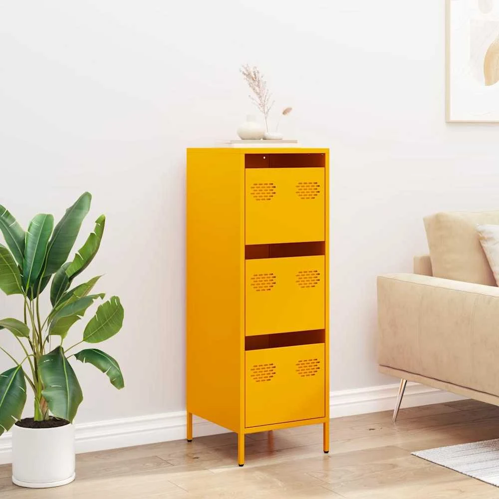 Highboard Garstyčių geltona 39x35x103,5 cm Plienas