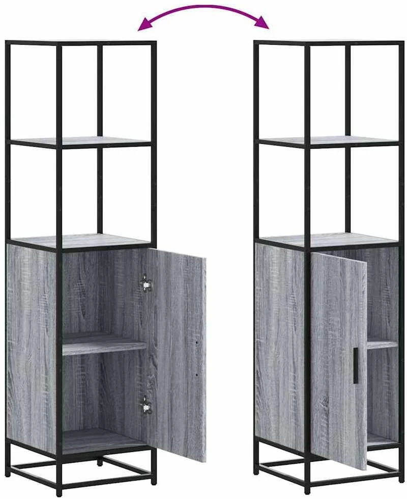 Highboard Gray Sonoma inžinerinis medis ir metalas