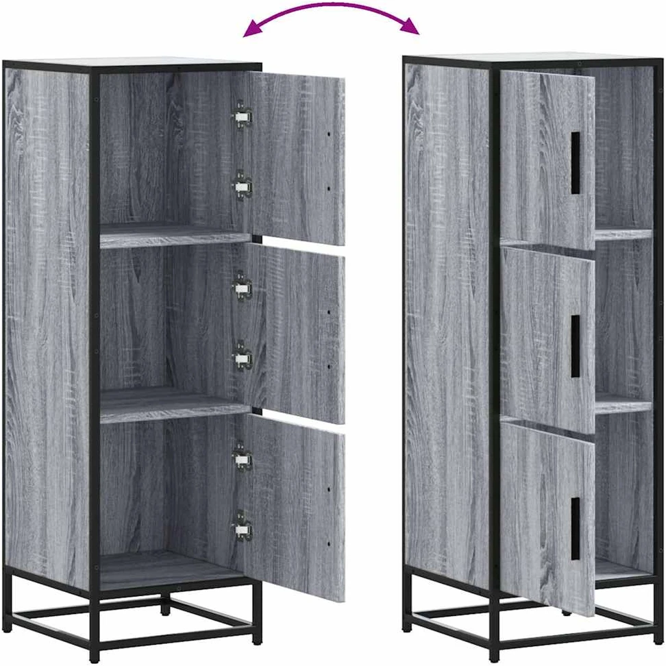 Highboard Gray Sonoma inžinerinis medis ir metalas