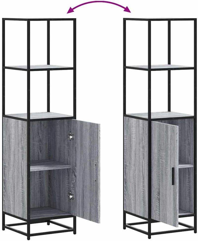 Highboard Gray Sonoma inžinerinis medis ir metalas