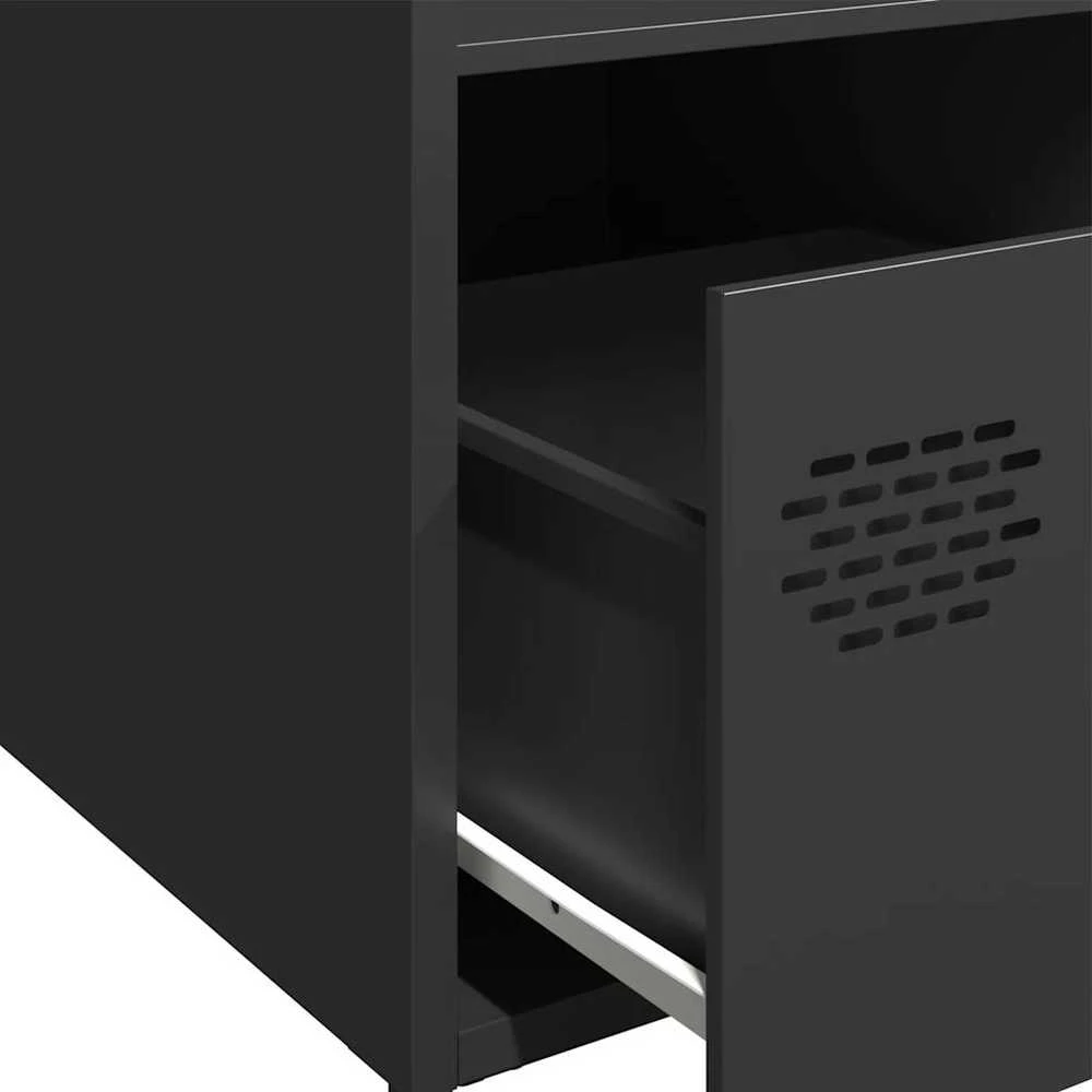 Highboard Juodas 35x39x103,5 cm Plienas