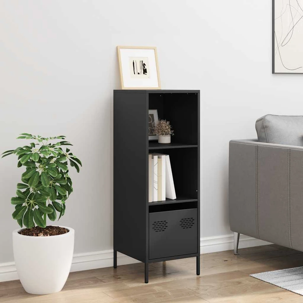 Highboard Juodas 35x39x103,5 cm Plienas