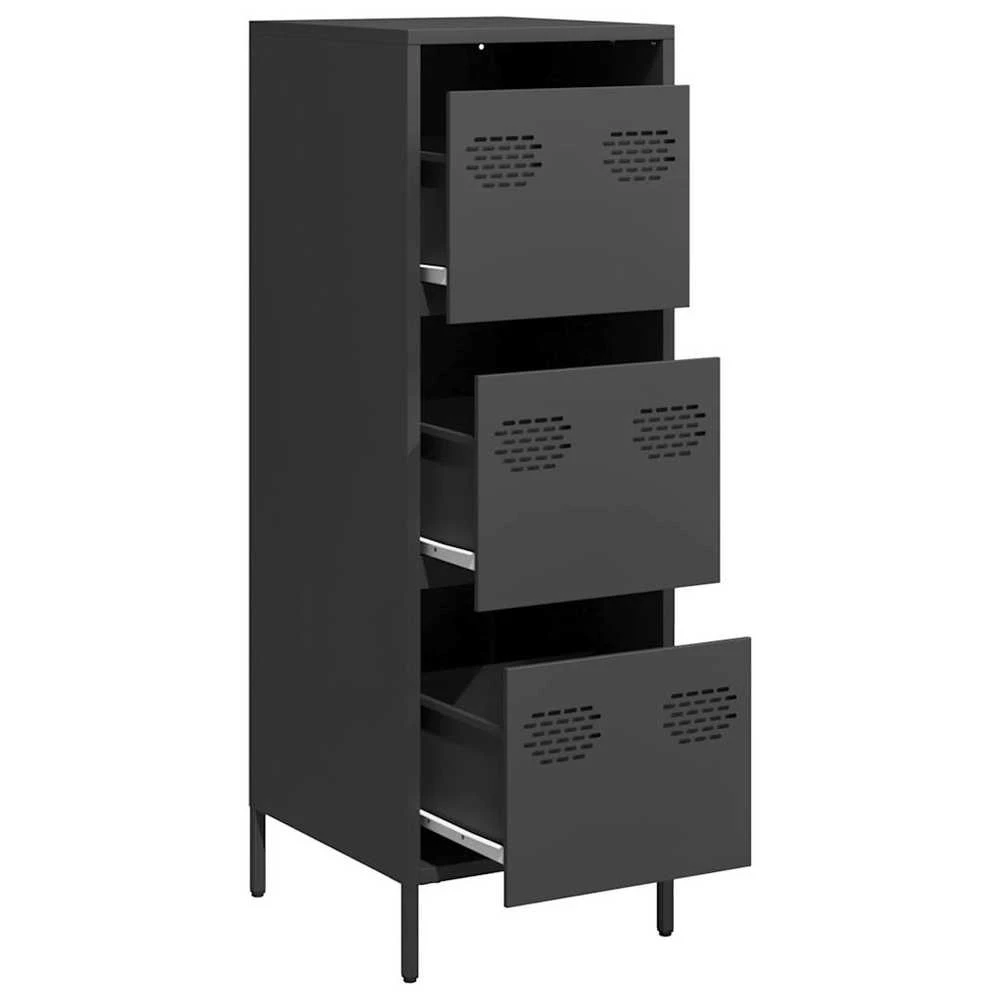 Highboard Juodas 39x35x103,5 cm Plienas