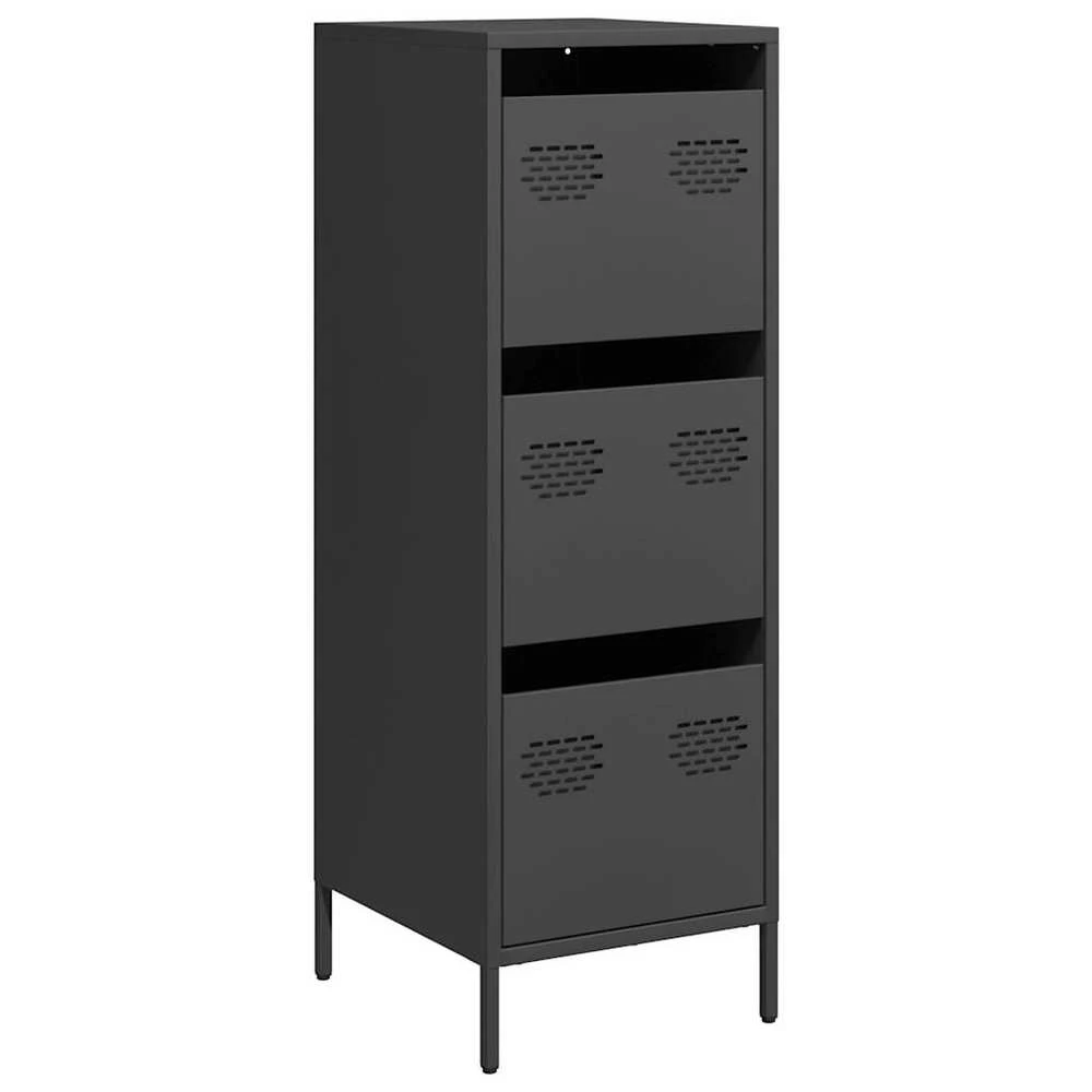 Highboard Juodas 39x35x103,5 cm Plienas