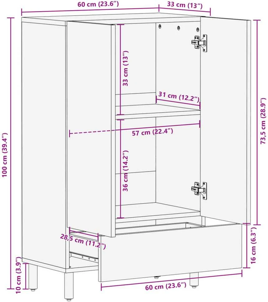 Highboard Juodas 60x33x100 cm Engineered Wood