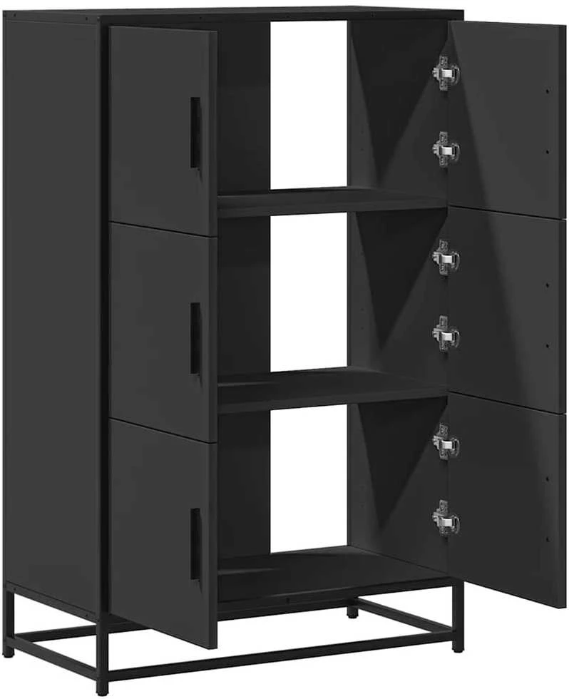 Highboard Juodas 68x35x106,5 cm Mediena ir metalas