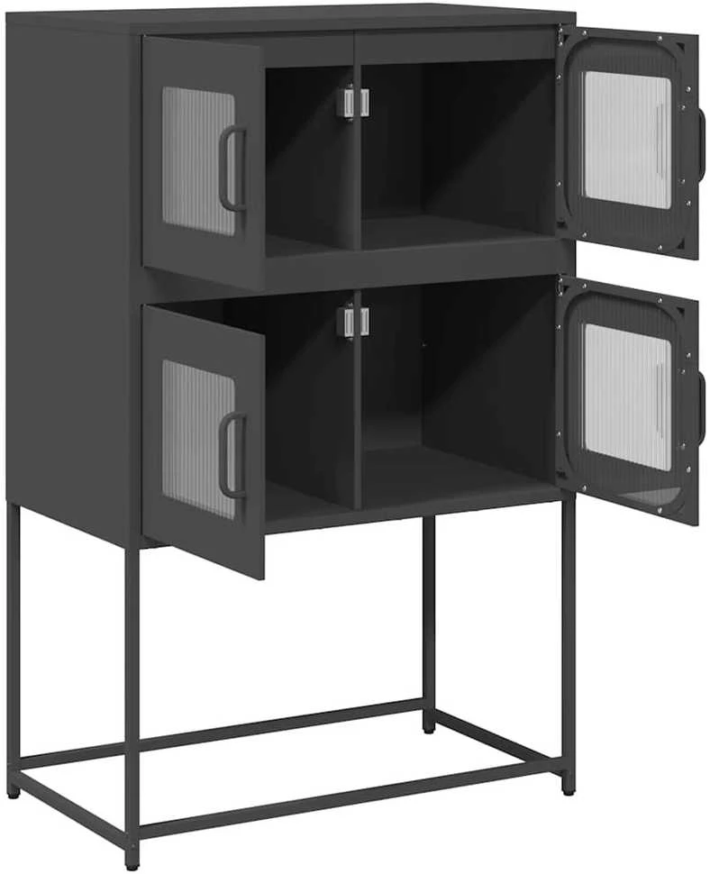 Highboard Juodas 68x39x107 cm Plienas