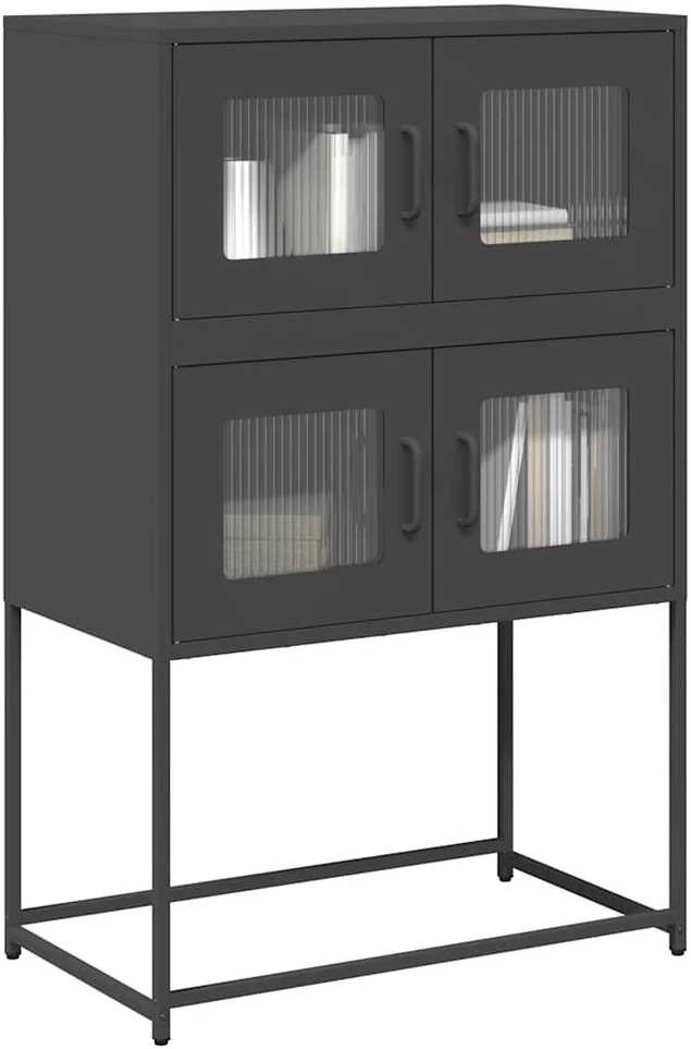 Highboard Juodas 68x39x107 cm Plienas