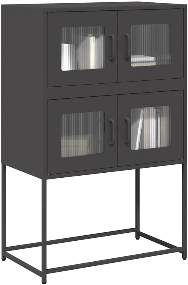 Highboard Juodas 68x39x107 cm Plienas