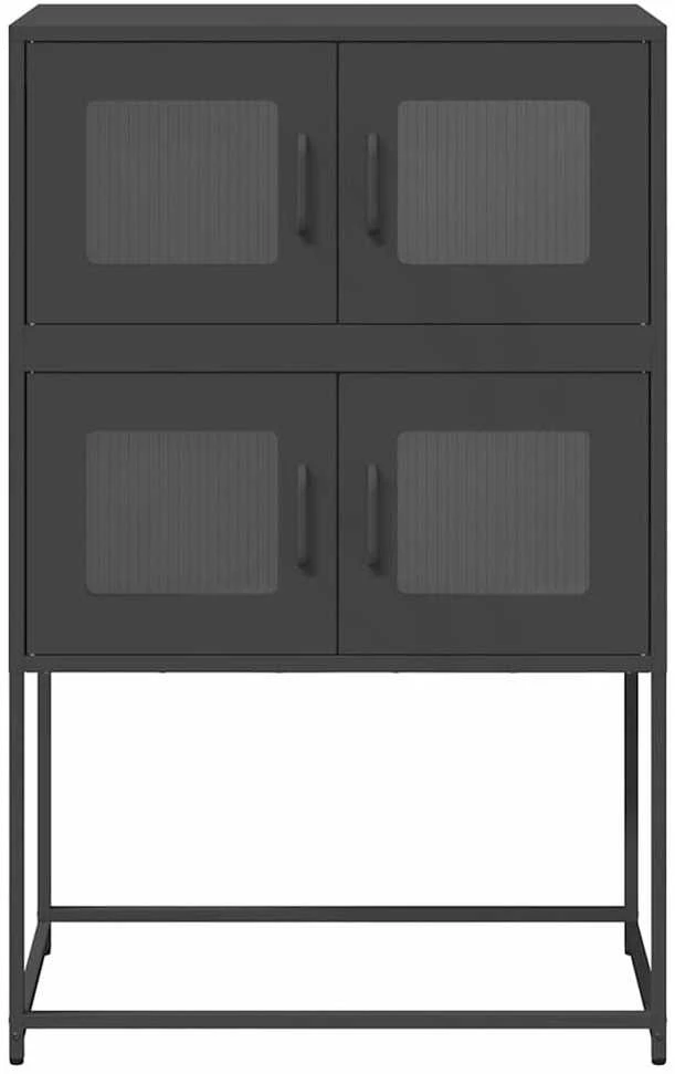 Highboard Juodas 68x39x107 cm Plienas