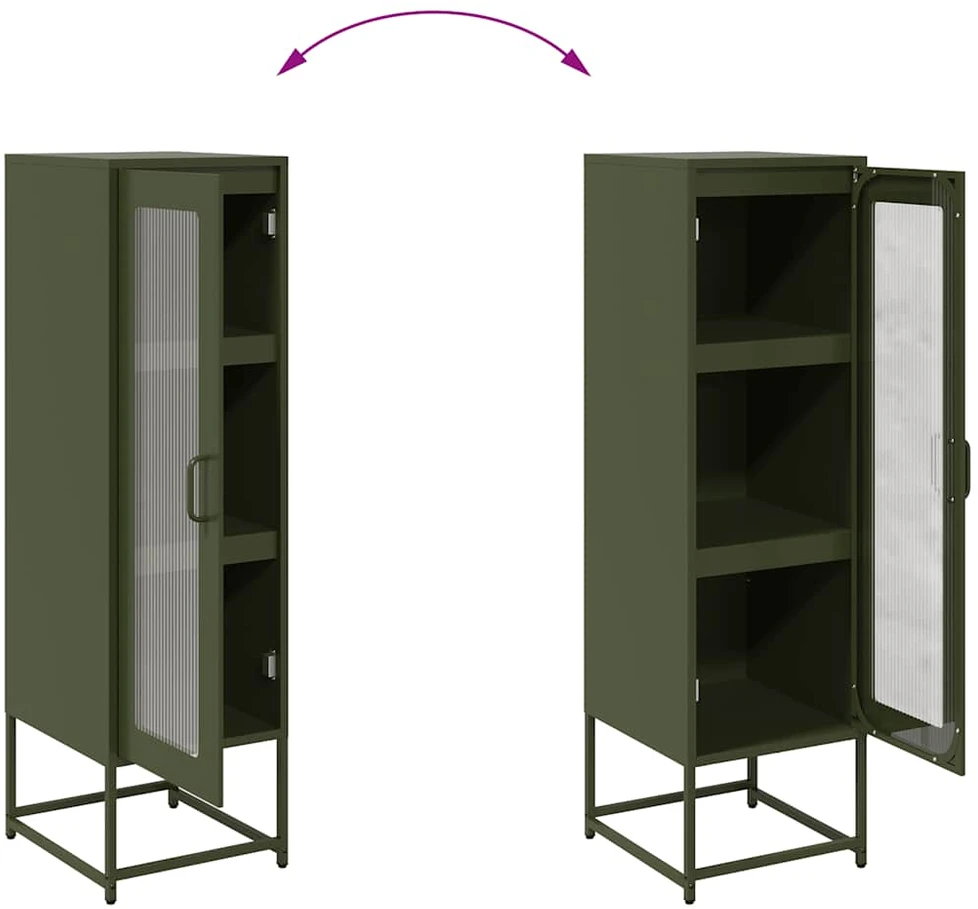 Highboard Olive Žalias 36x39x123 cm Šaltai valcuotas plienas