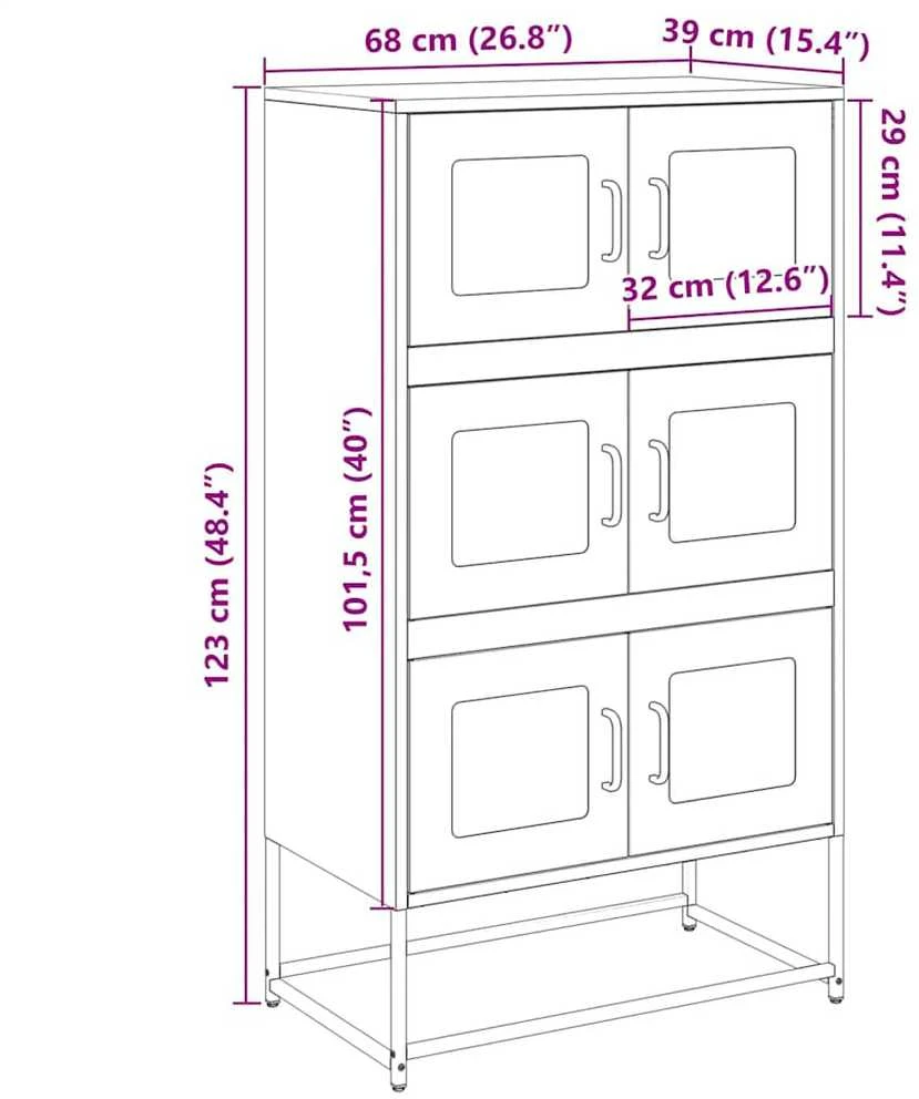 Highboard Olive Žalias 68x39x123 cm Plienas