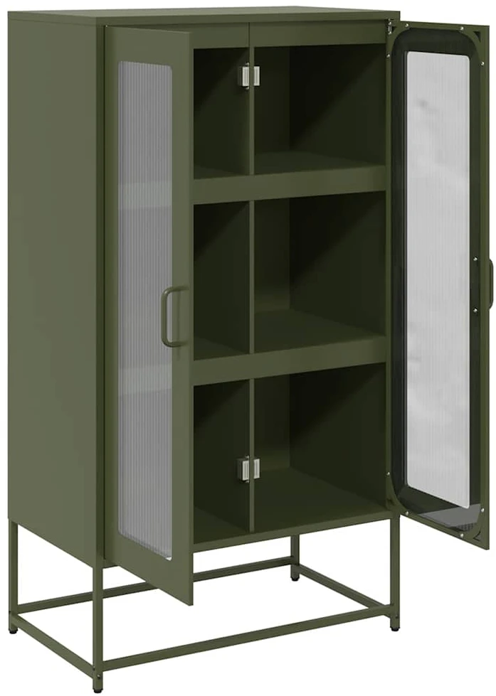 Highboard Olive Žalias 68x39x123 cm Plienas