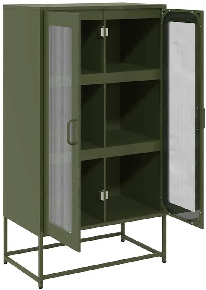 Highboard Olive Žalias 68x39x123 cm Plienas