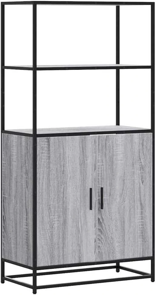 Highboard Pilka Sonoma 68x35x139 cm Mediena ir metalas
