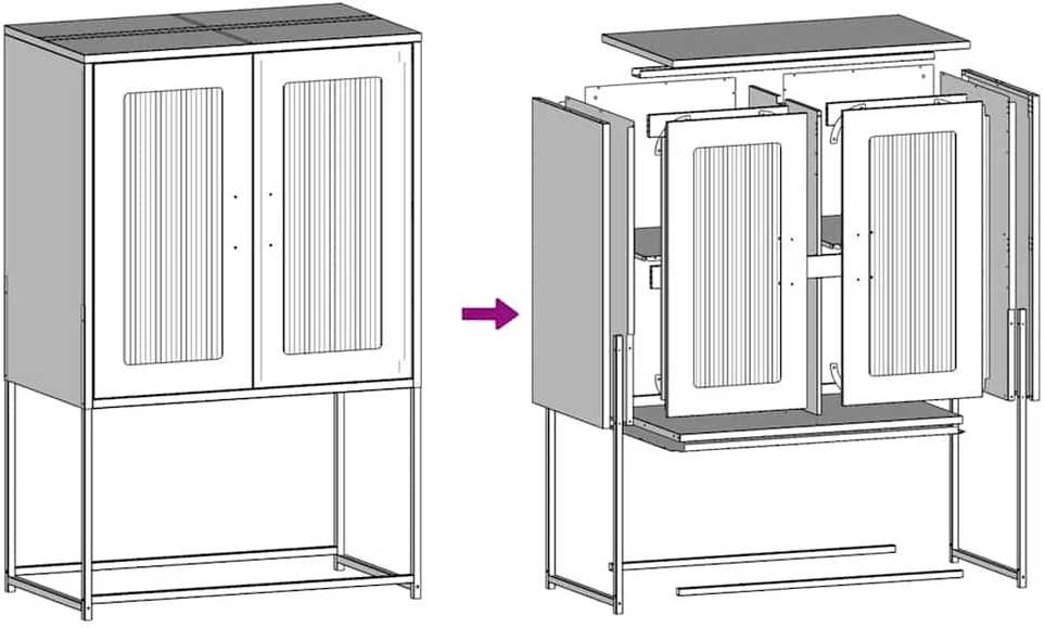 Highboard Rožinė 68x39x107 cm Plienas