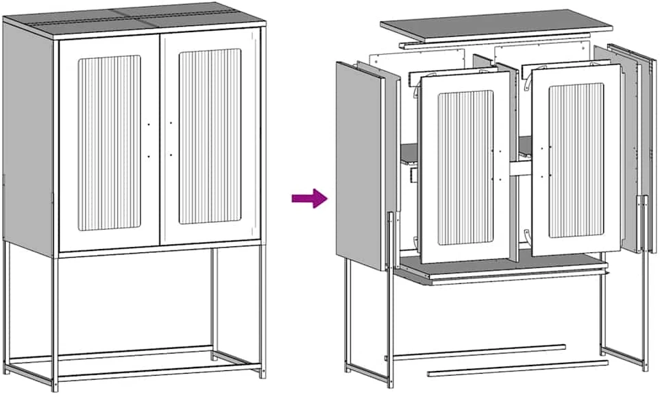 Highboard Rožinė 68x39x107 cm Plienas
