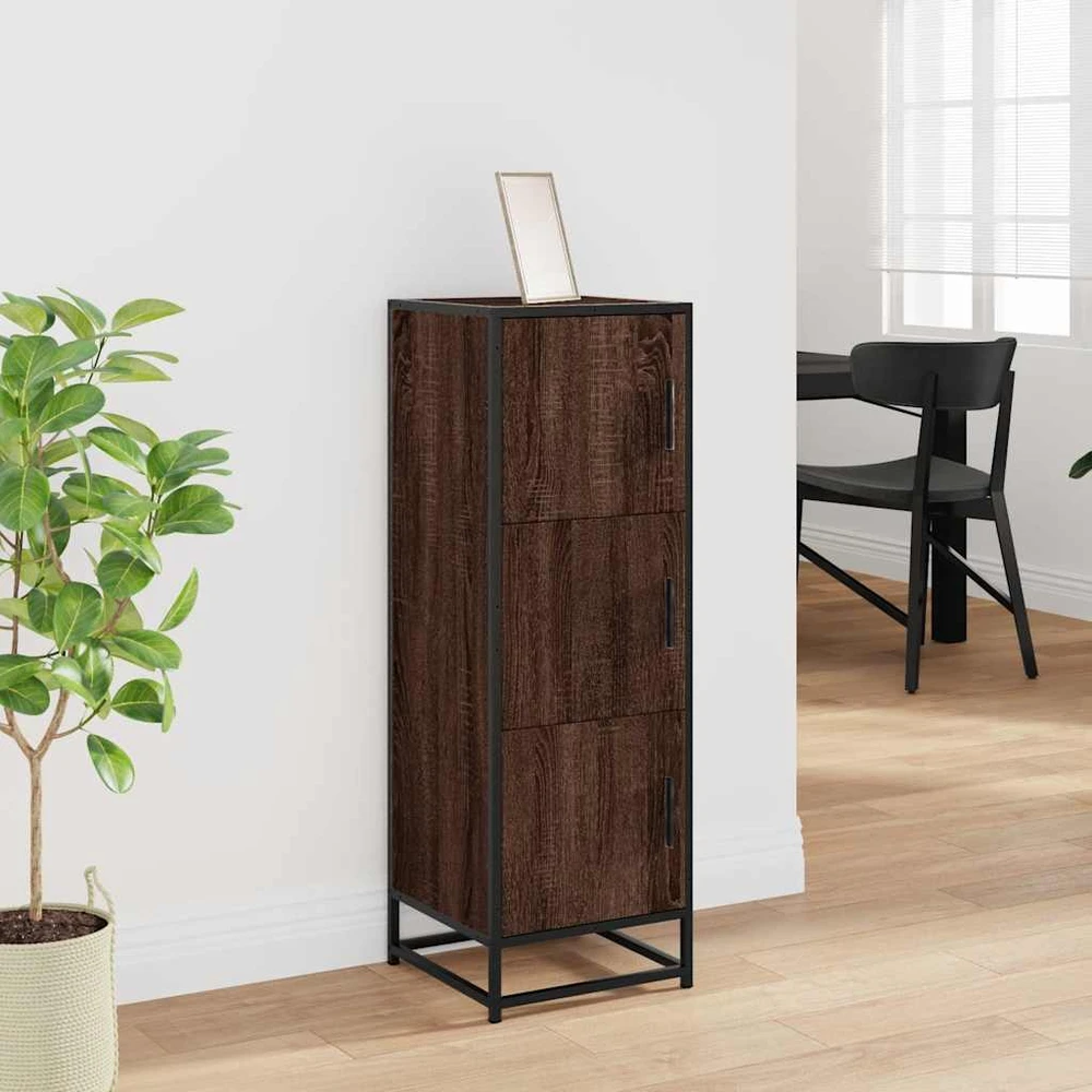 Highboard Rudas ąžuolas 35,5x35x106,5 cm Mediena ir metalas