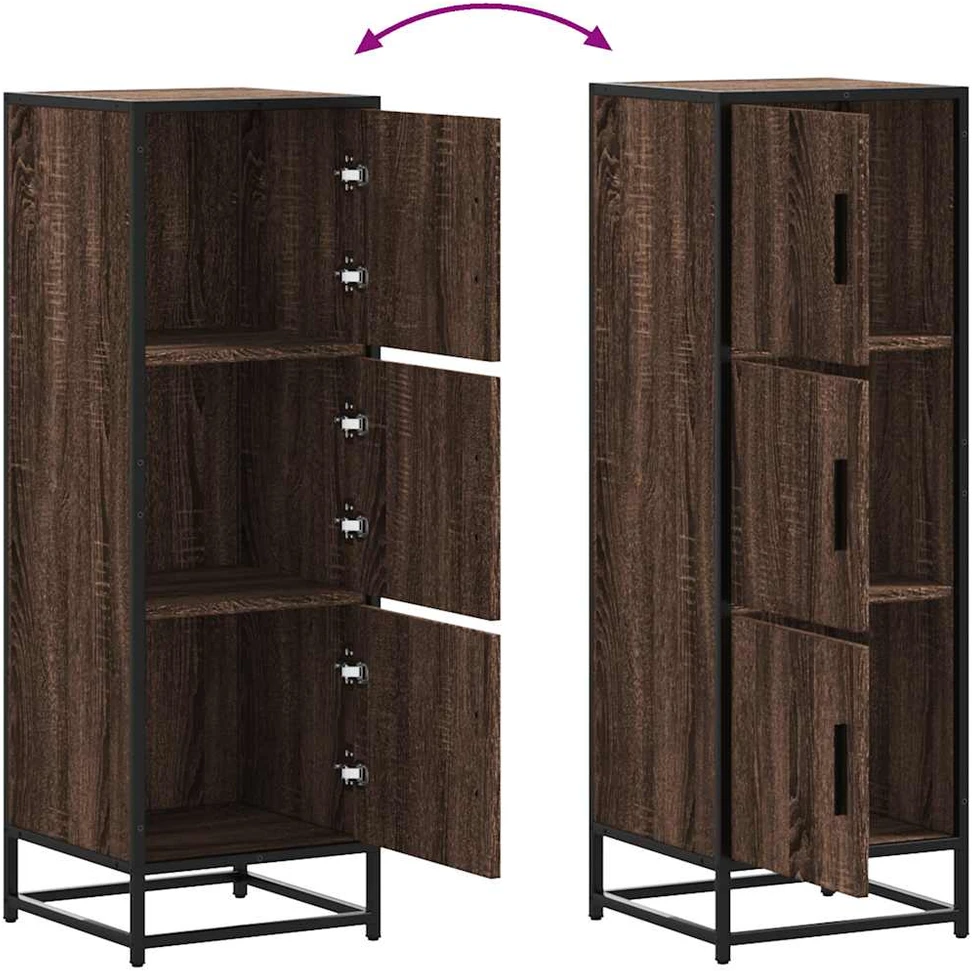 Highboard Rudas ąžuolas 35,5x35x106,5 cm Mediena ir metalas