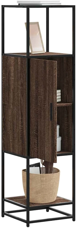 Highboard Rudas ąžuolas 35,5x35x139 cm Mediena ir metalas