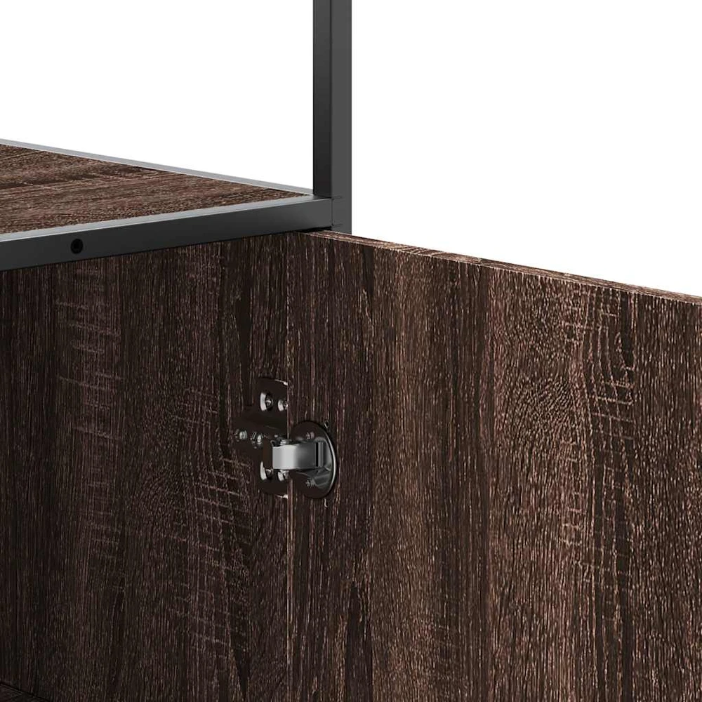 Highboard Rudas ąžuolas 35,5x35x139 cm Mediena ir metalas