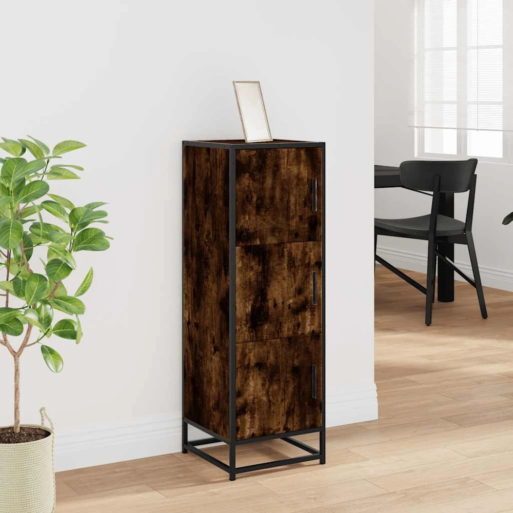 Highboard rūkytas ąžuolas 35,5x35x106,5 cm Mediena ir metalas