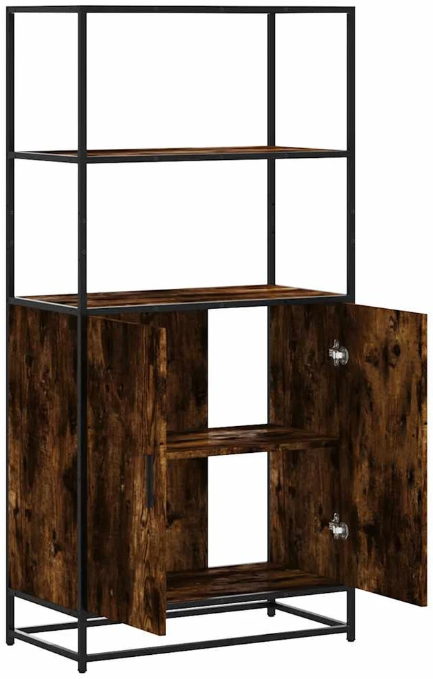 Highboard rūkytas ąžuolas 68x35x139 cm Mediena ir metalas