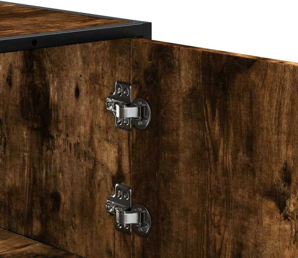 Highboard rūkytas ąžuolas 68x35x139 cm Mediena ir metalas