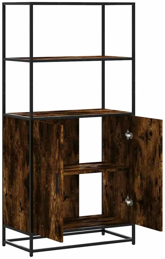 Highboard rūkytas ąžuolas 68x35x139 cm Mediena ir metalas