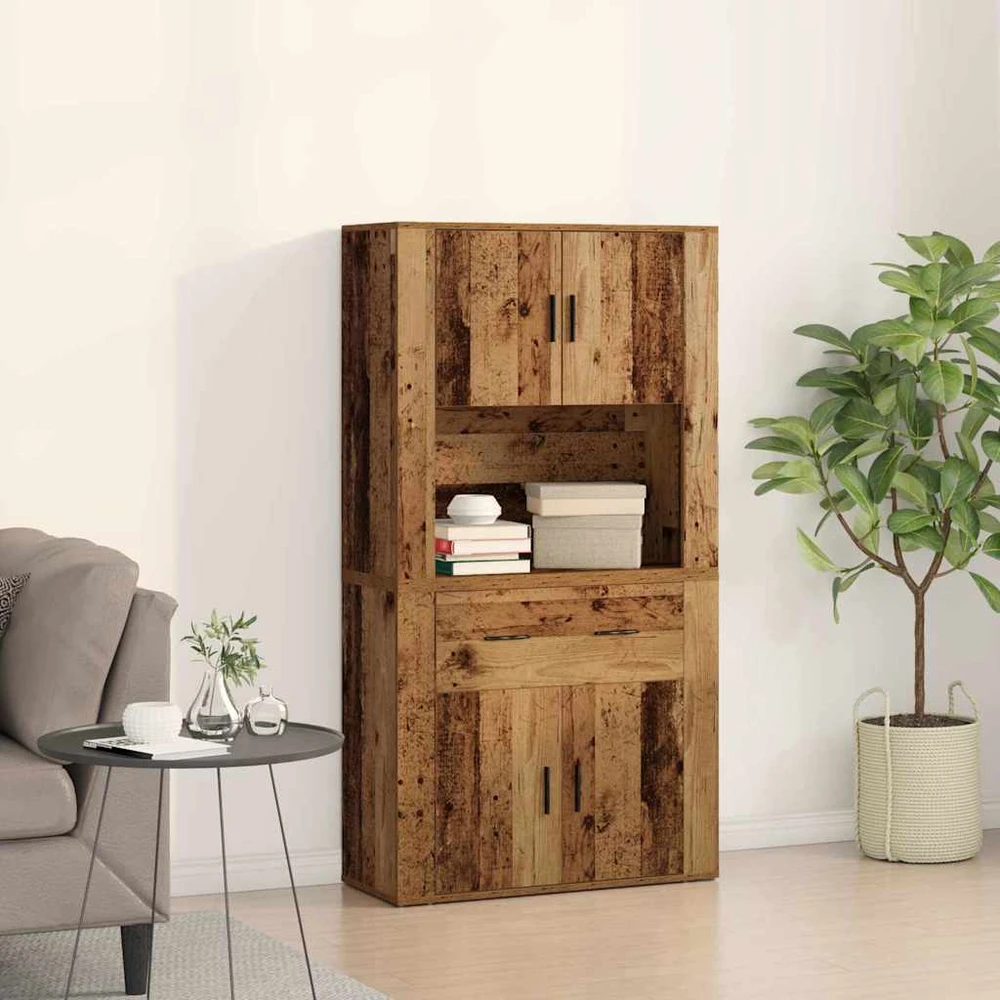 Highboardas Sena mediena 80 x 33 x 150 cm Apdirbta mediena