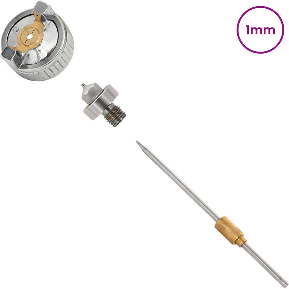 HVLP purkštuvo antgalis 0,8 mm antgalis Sidabrinė