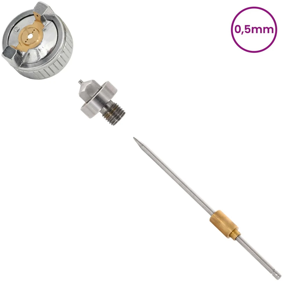 HVLP purkštuvo antgalis 0,8 mm antgalis Sidabrinė