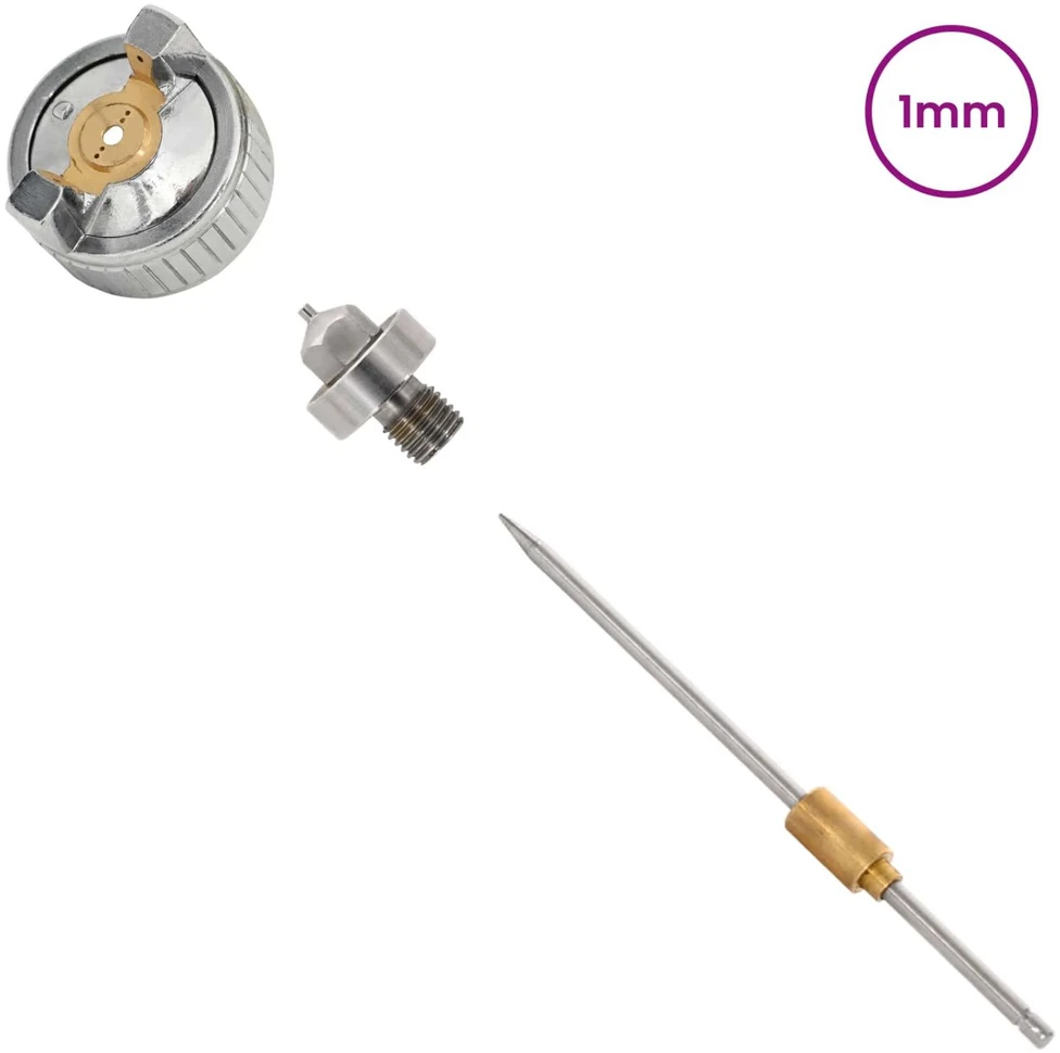 HVLP purkštuvo antgalis 0,8 mm antgalis Sidabrinė