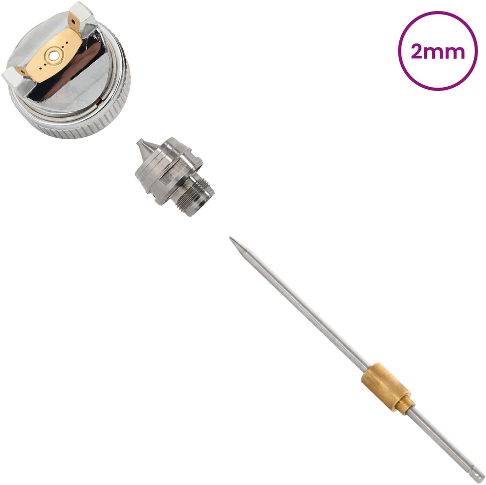 HVLP purkštuvo antgalis 2 mm purkštuvo antgalis Sidabrinė