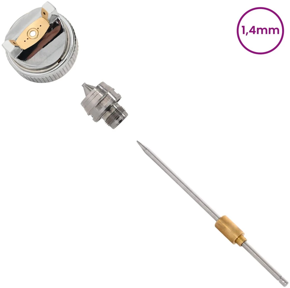 HVLP purškimo pistoletas su antgaliu 1,4 mm antgalis Sidabrinė