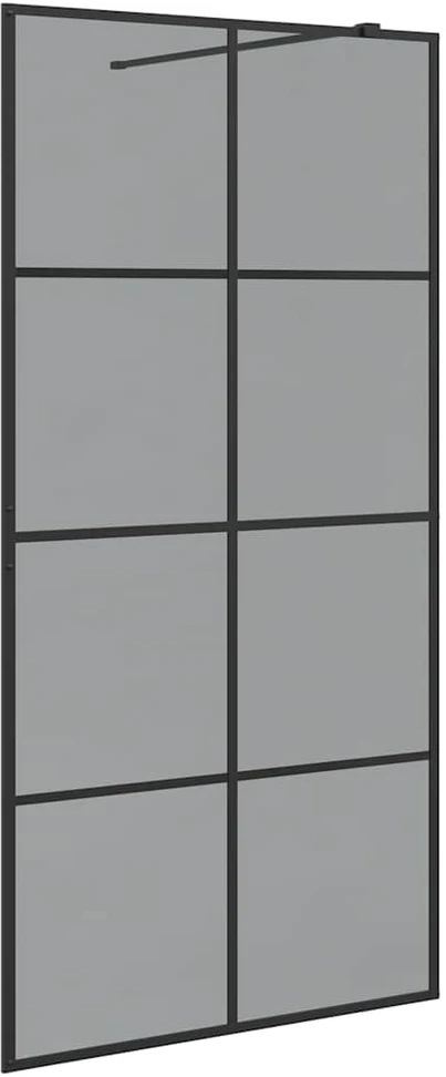 Įėjimo dušo siena Juoda 100 x 195 cm grūdintas stiklas