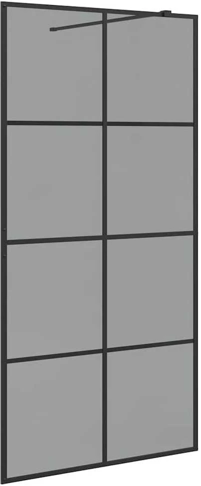 Įėjimo dušo siena Juoda 100 x 195 cm grūdintas stiklas