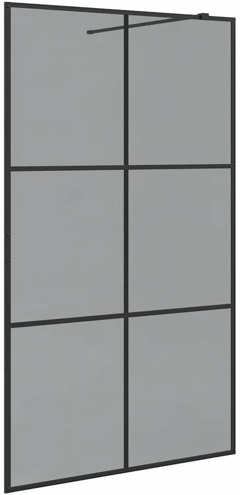 Įėjimo dušo siena Juoda 115 x 195 cm grūdintas stiklas