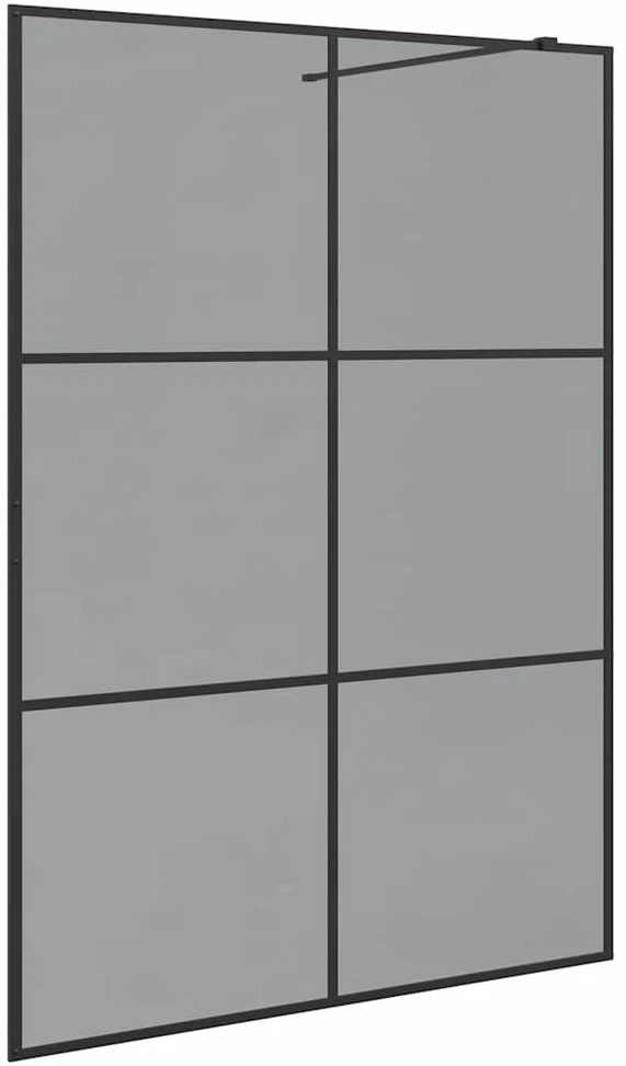 Įėjimo dušo siena Juoda 140 x 195 cm grūdintas stiklas