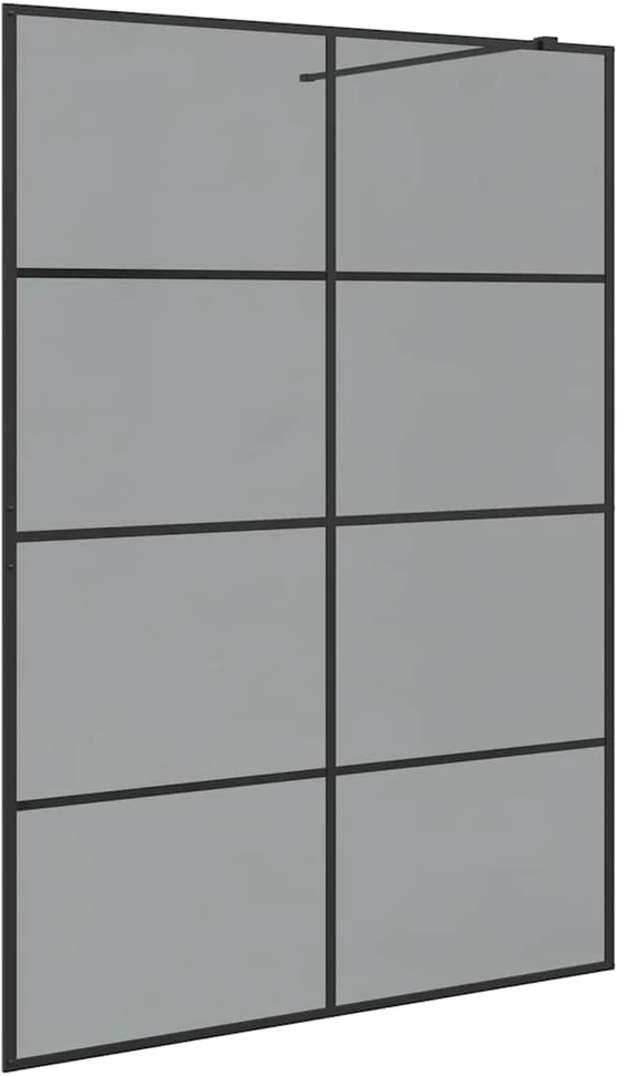 Įėjimo dušo siena Juoda 140 x 195 cm grūdintas stiklas