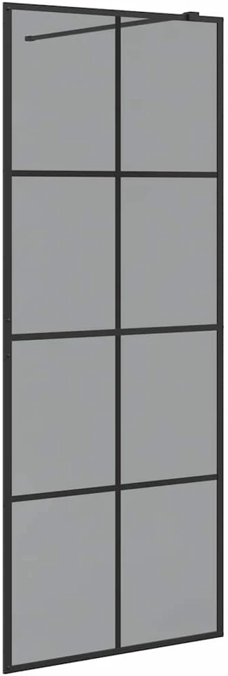 Įėjimo dušo siena Juoda 80 x 195 cm grūdintas stiklas
