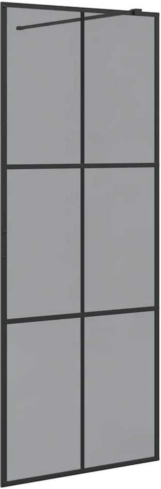 Įėjimo dušo siena Juoda 80 x 195 cm grūdintas stiklas